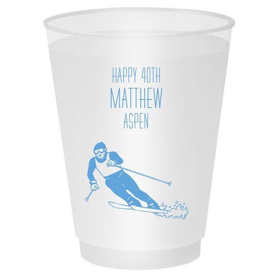 Skier  on the Slopes Shatterproof Cups